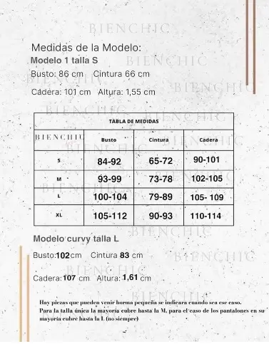Medidas de las Modelos