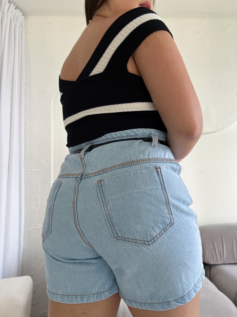 Top Tejido de Franja Blanca mr3