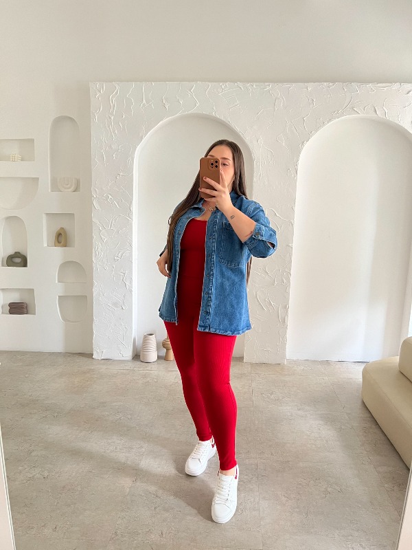 Enterizo Rojo Acanalado PR7