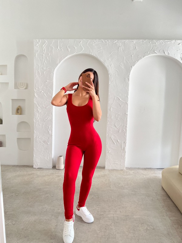 Enterizo Rojo Acanalado PR7