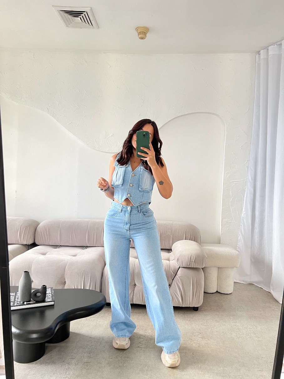 Chaleco de Jean Tipo Cargo dnw