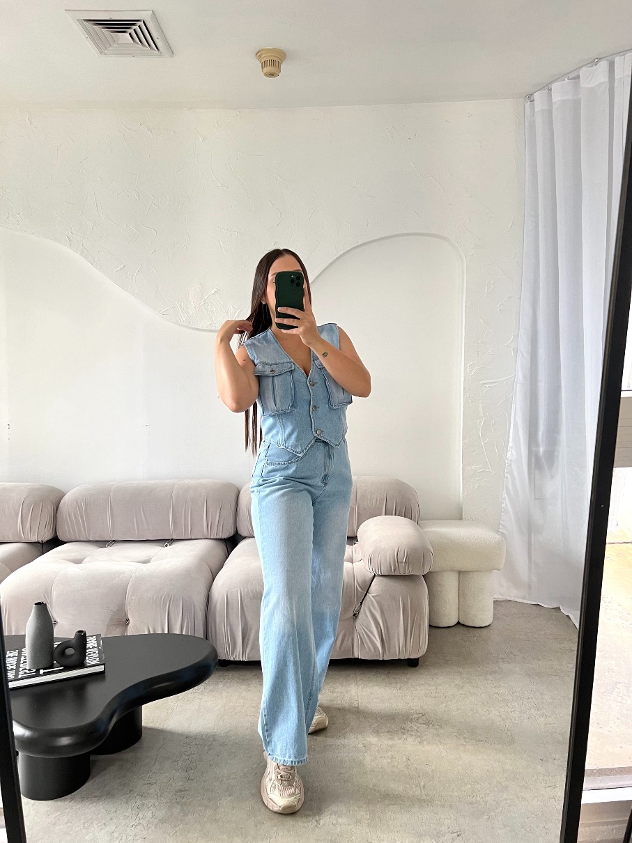 Chaleco de Jean Tipo Cargo dnw