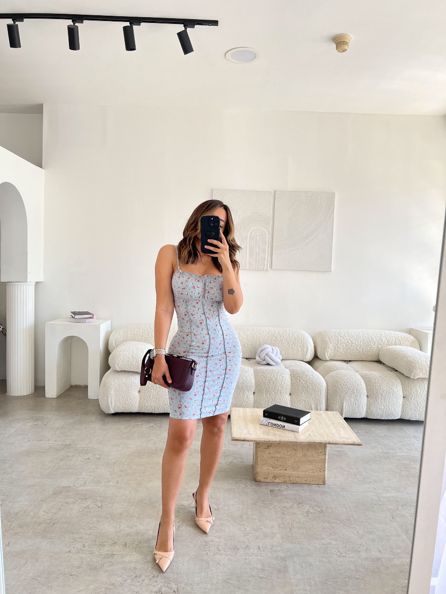 Vestido midi flores BF