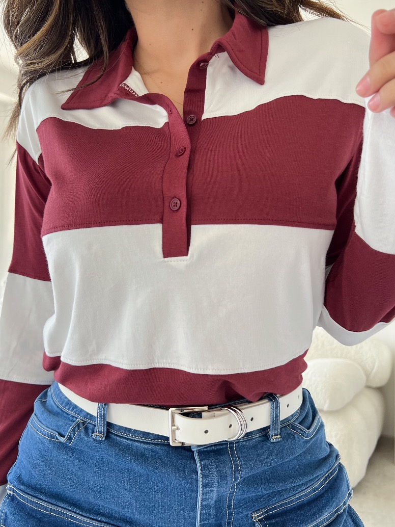 Suéter de rayas vino BF