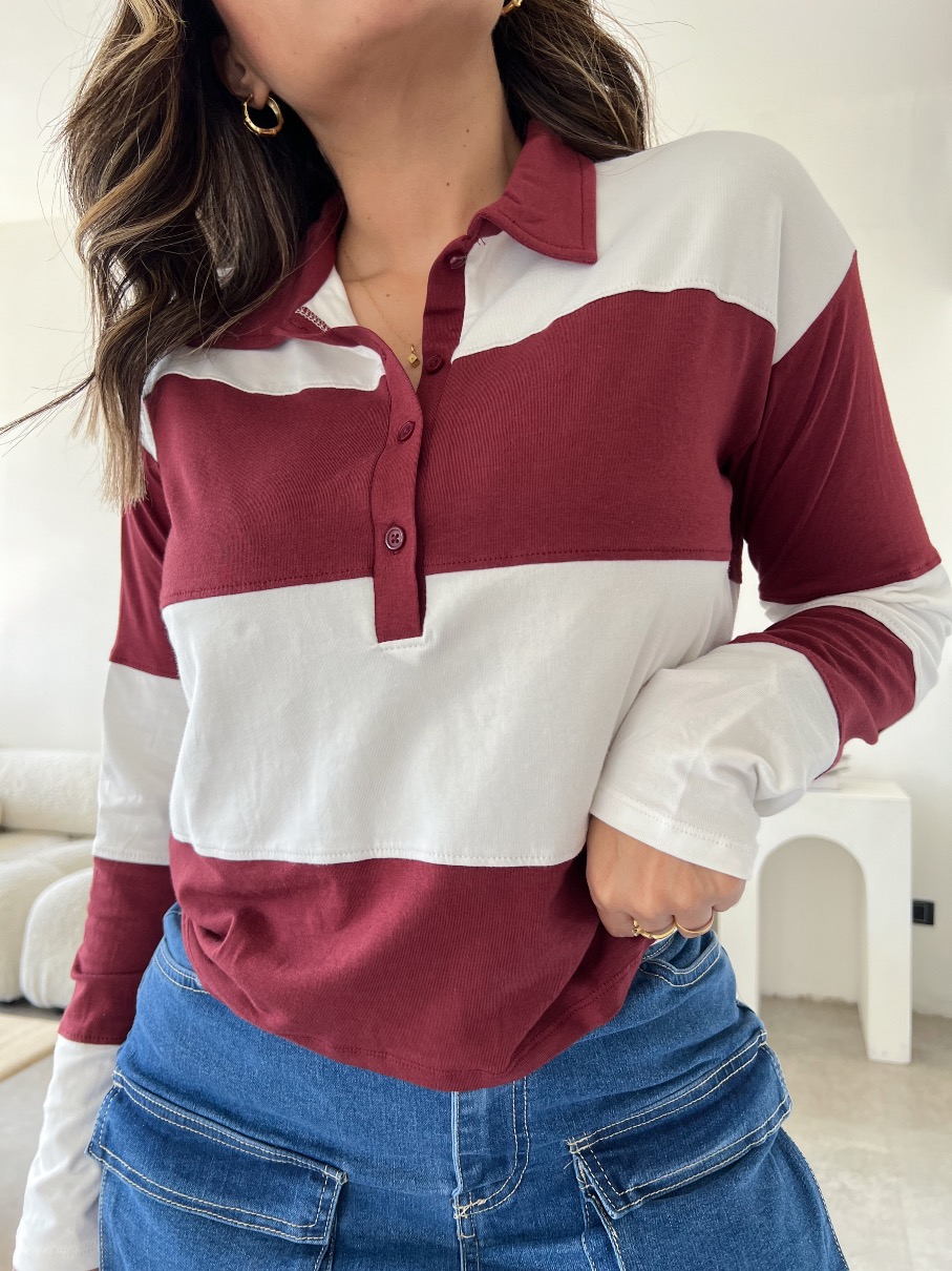 Suéter de rayas vino BF