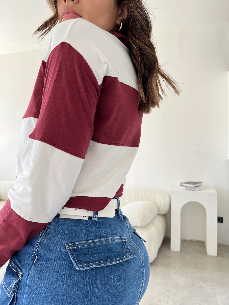 Suéter de rayas vino BF