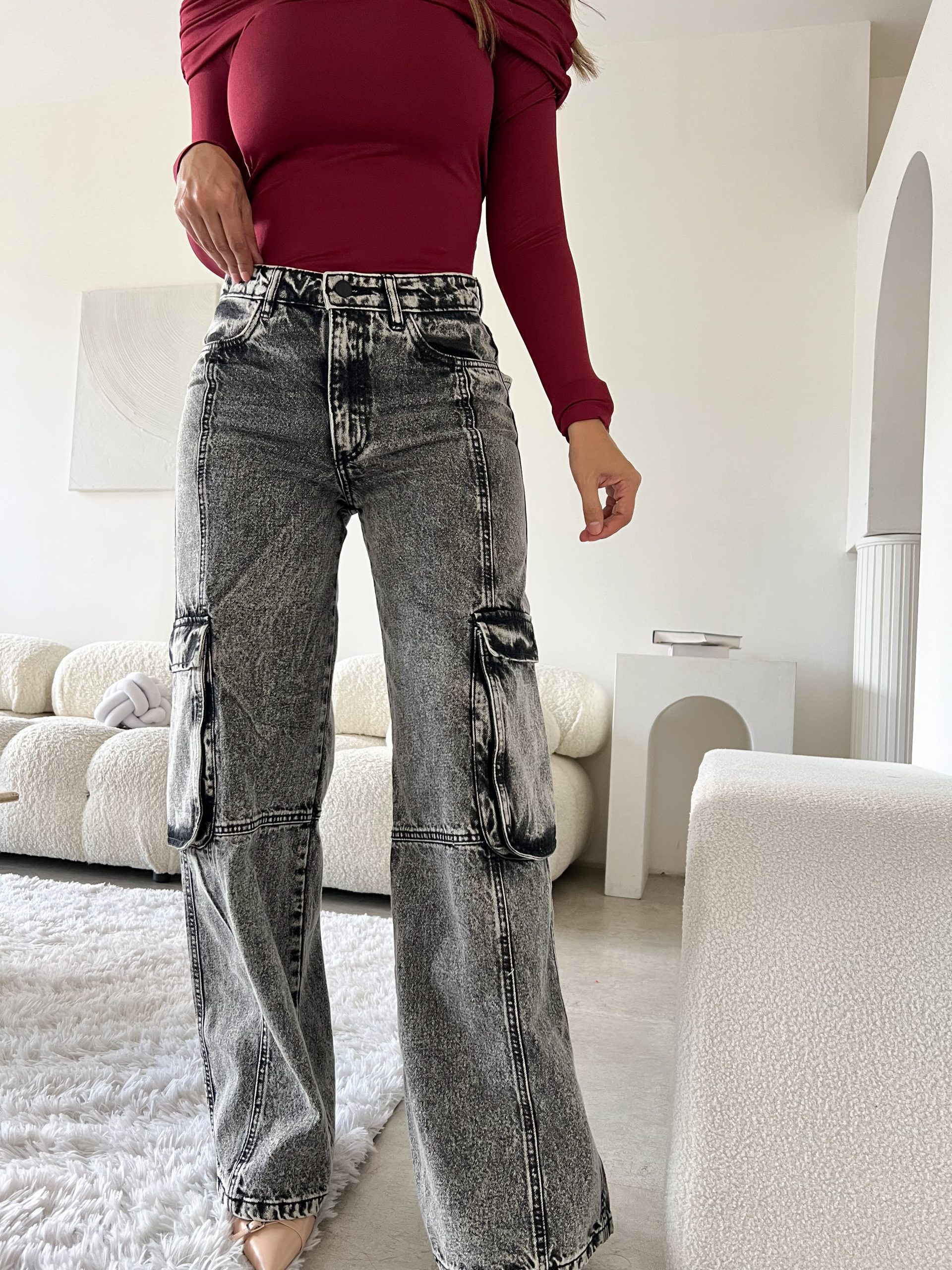 Jean cargo Nevado gris