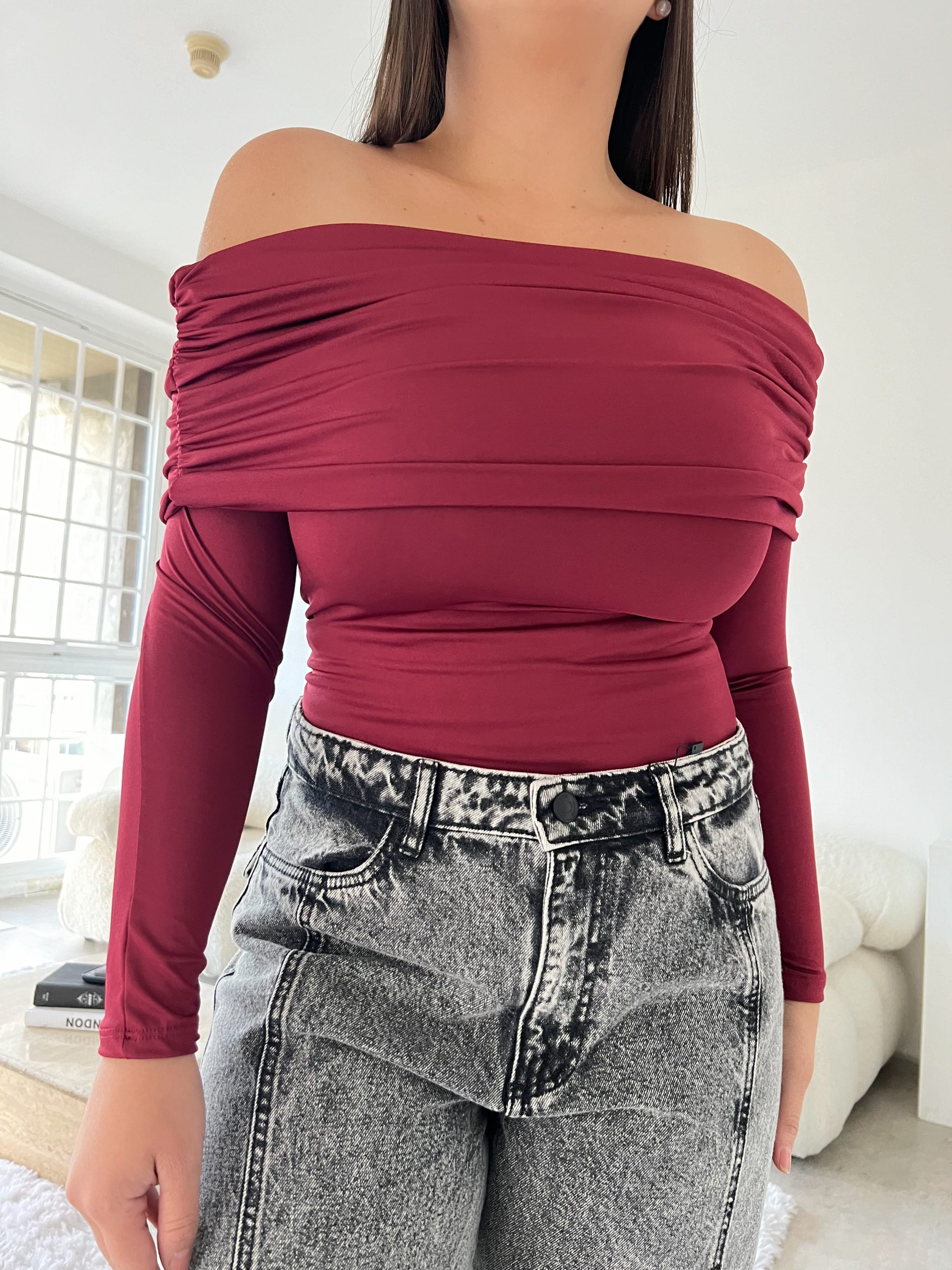 Top cuello bandeja Marilyn vino