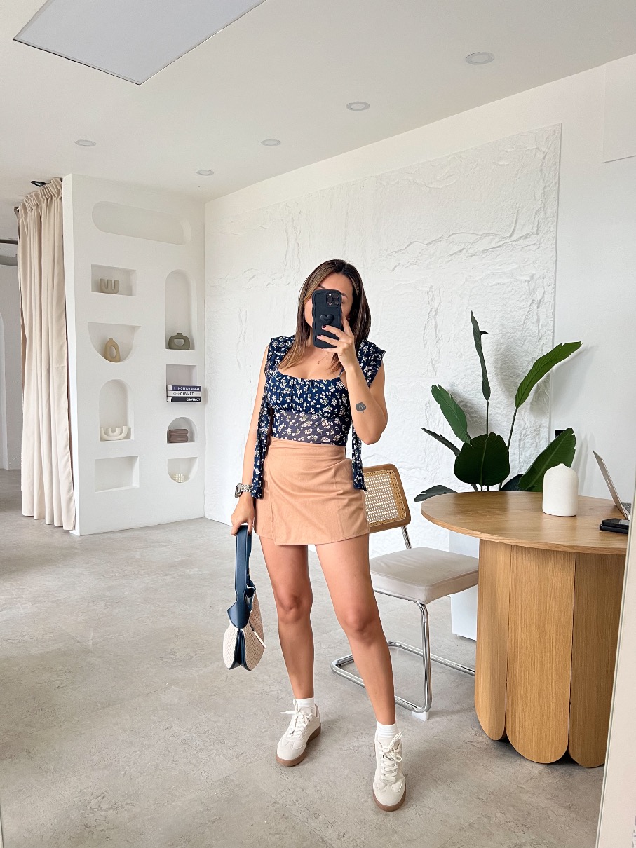 Set de Top y Suéter Flores mesh