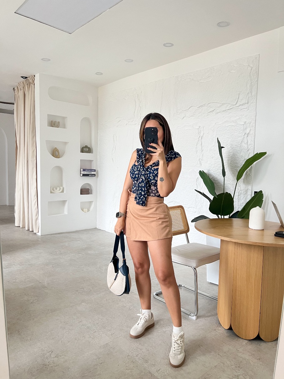 Set de Top y Suéter Flores mesh