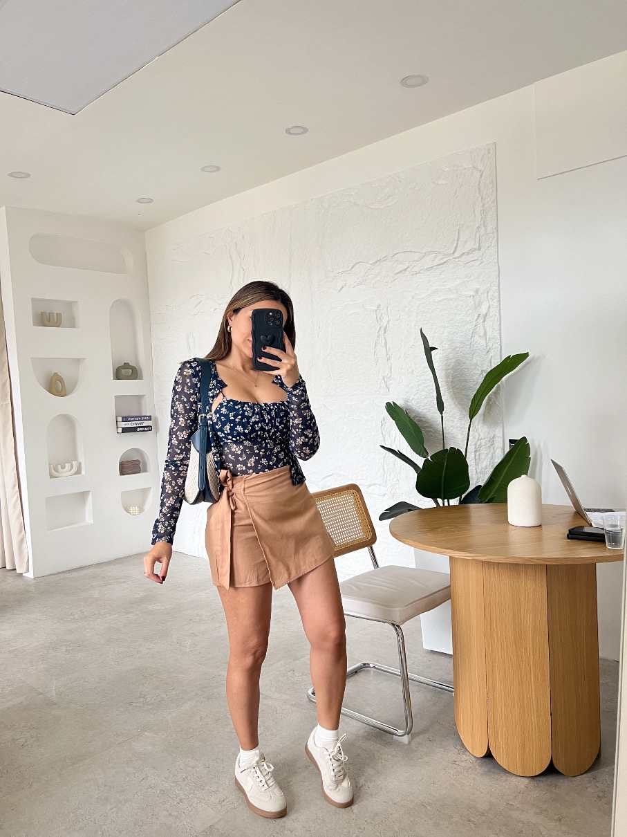 Set de Top y Suéter Flores mesh