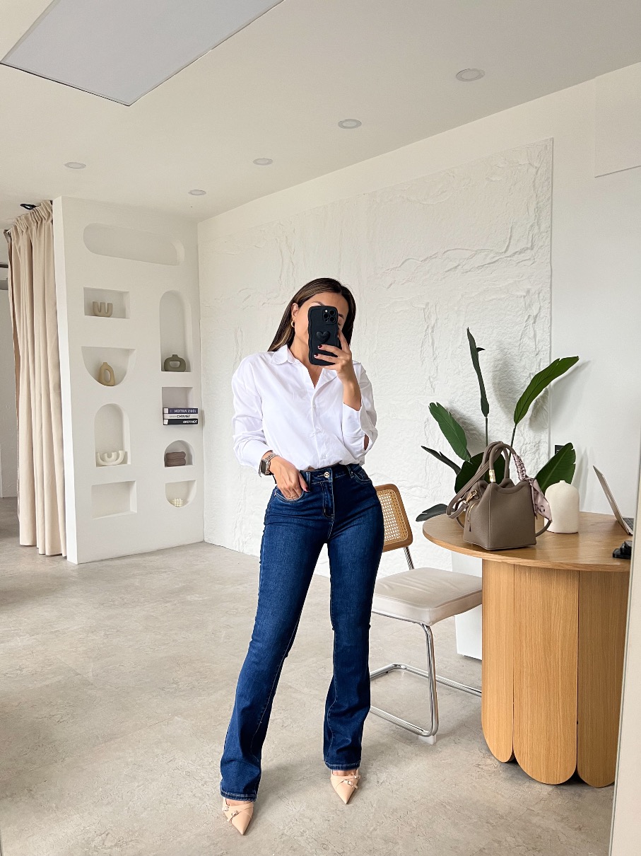 Camisa de botones blanca