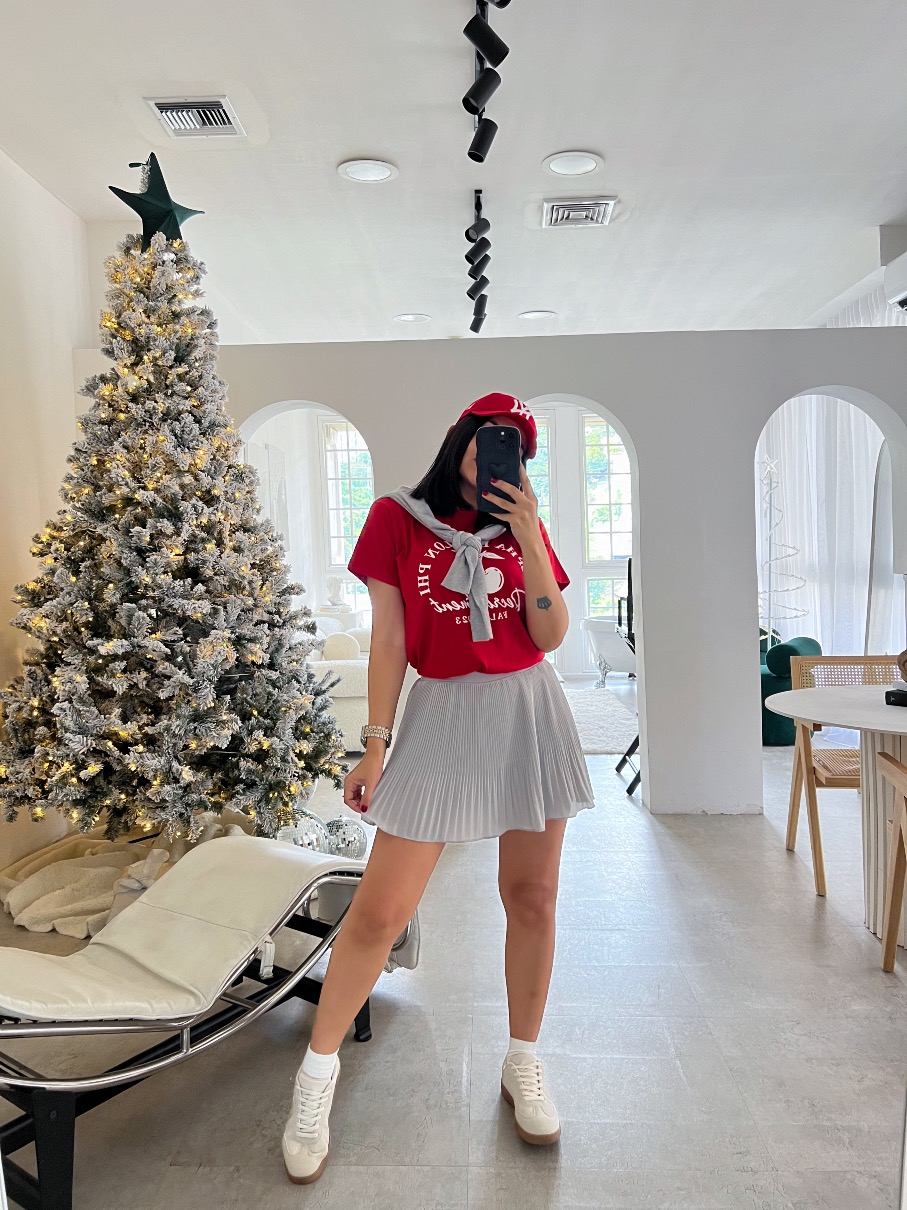 Falda short GRIS  Plizos