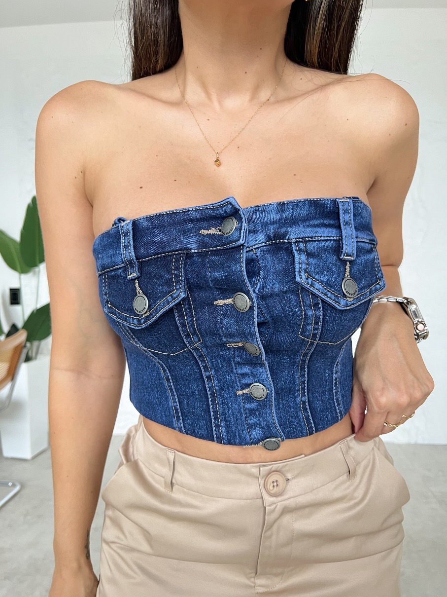 Top Denim dark BF