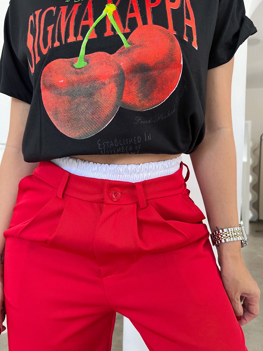 Pantalón de Vestir rojo doble pretina