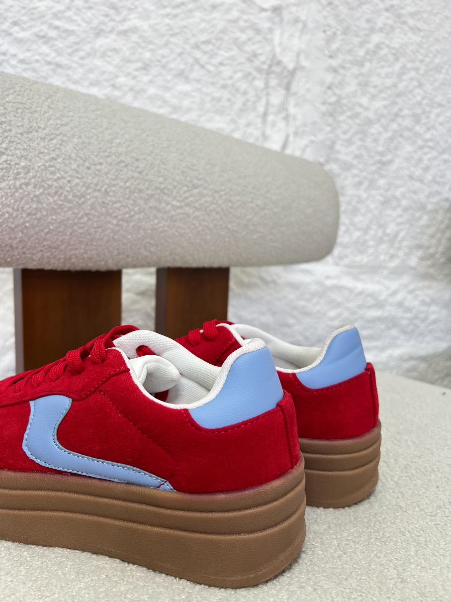 Calzado rojo samba plataforma