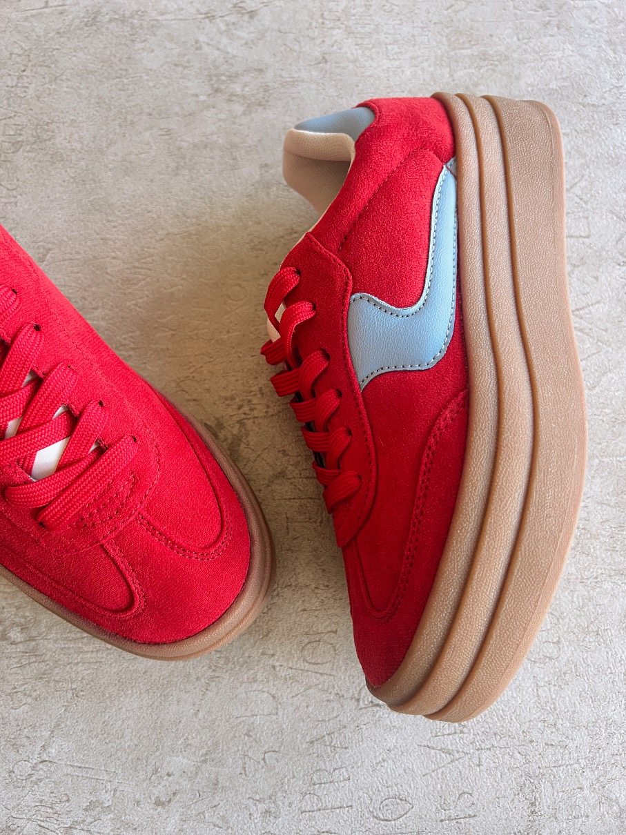 Calzado rojo samba plataforma