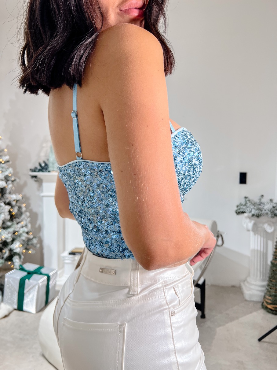 Bustier azul lentejuelas Aria 7EX