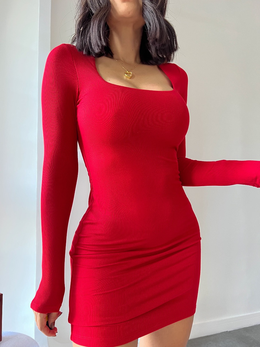 Vestido pecho cuadrado Clara