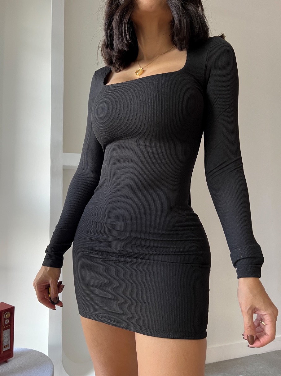 Vestido pecho cuadrado Clara