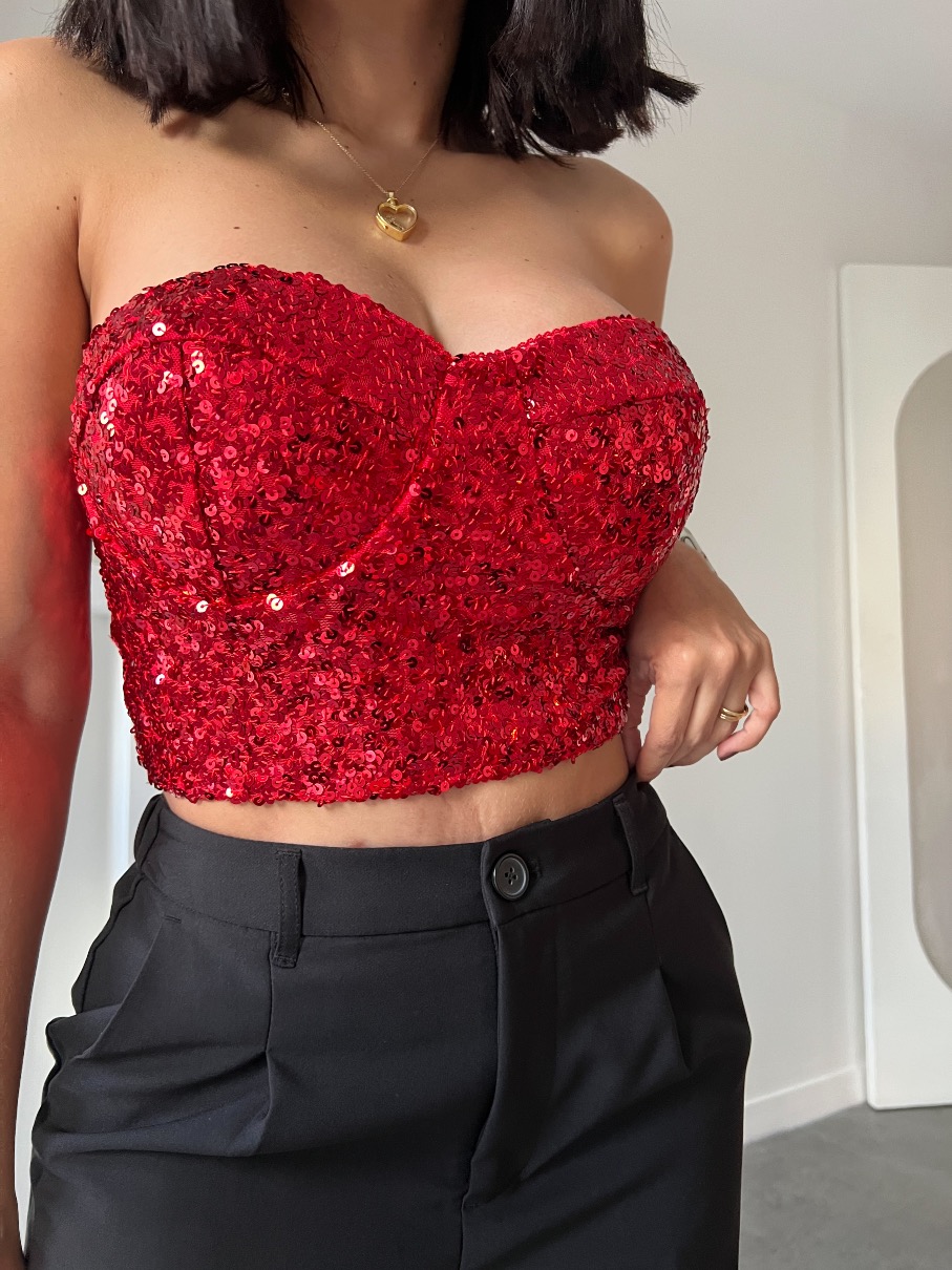 Bustier strapple  lentejuelas Ivy 7EX