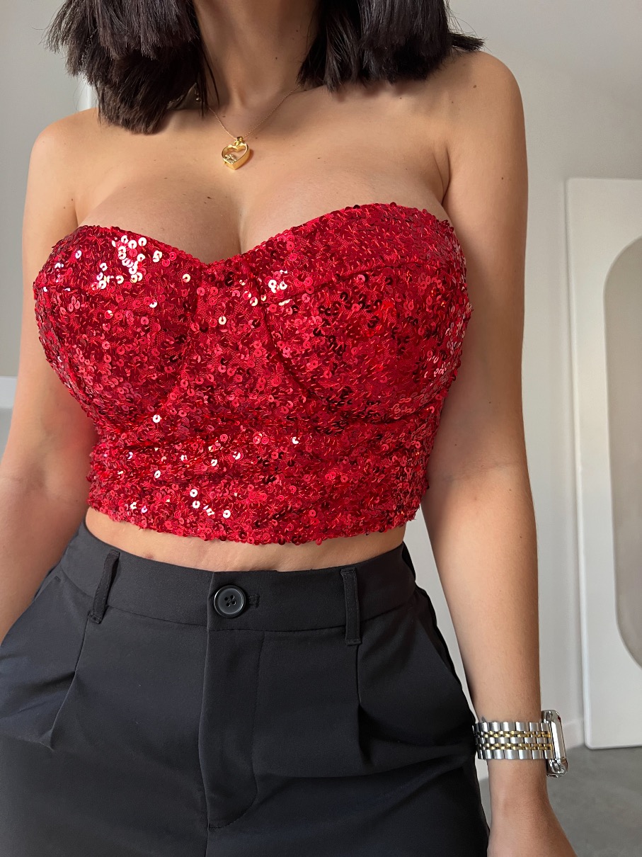 Bustier strapple  lentejuelas Ivy 7EX