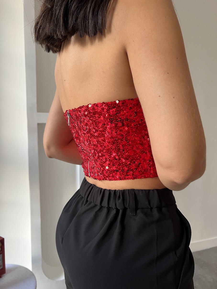 Bustier strapple  lentejuelas Ivy 7EX