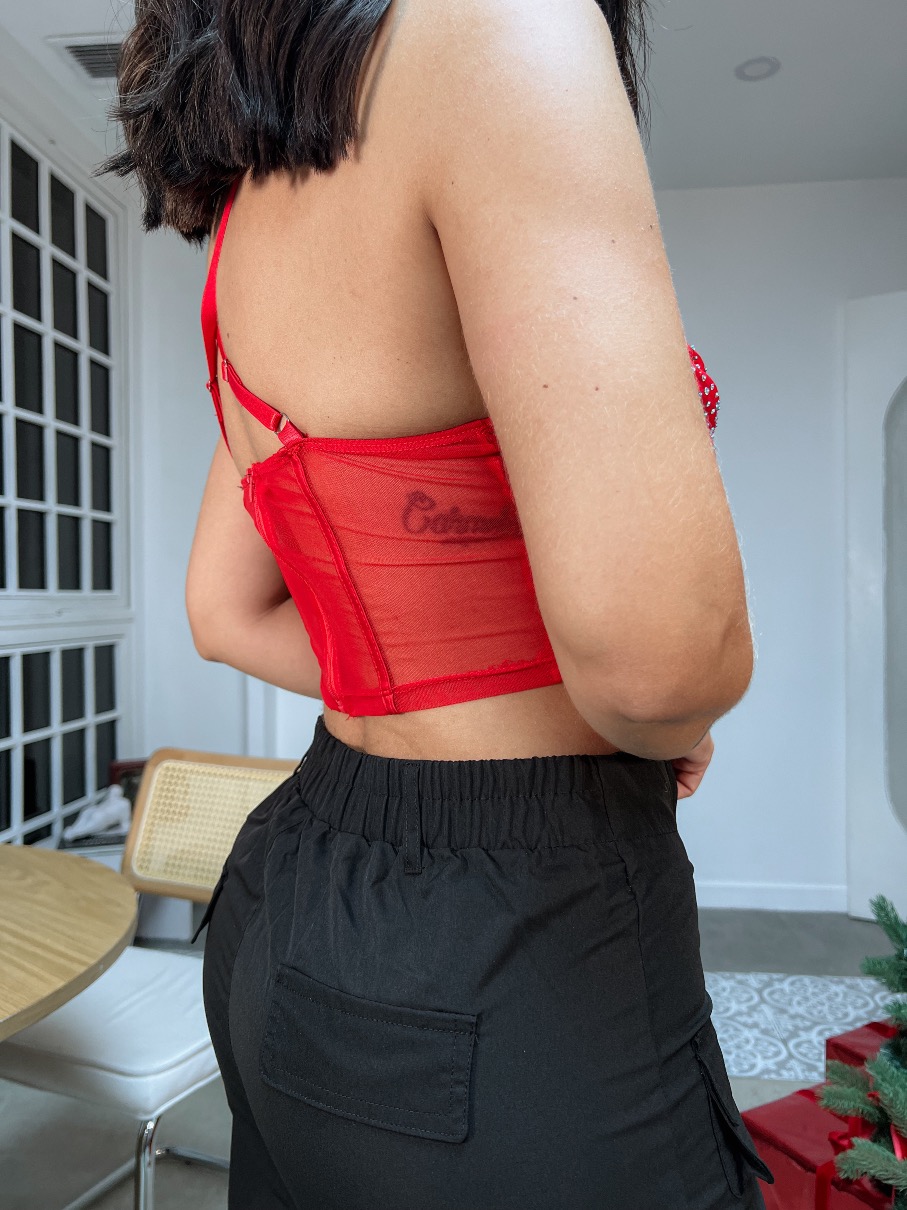 Bustier rojo brillos Julia PB7 7EX