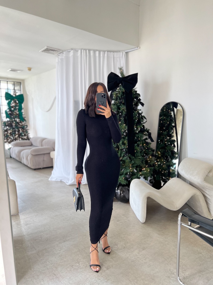 Vestido midi Jolie NEGRO