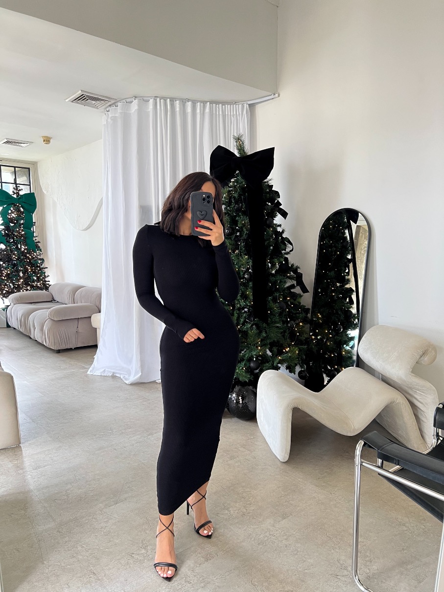 Vestido midi Jolie NEGRO