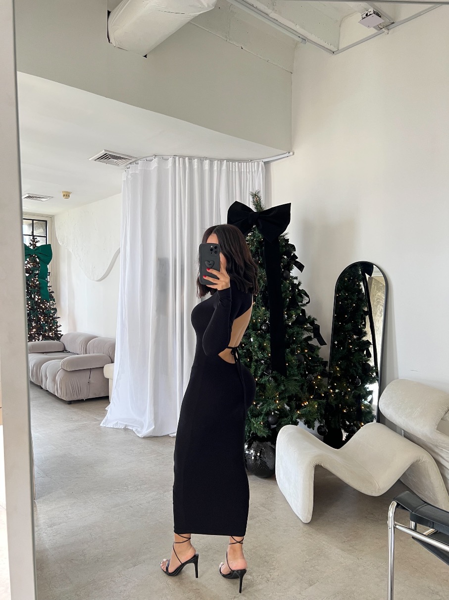 Vestido midi Jolie NEGRO