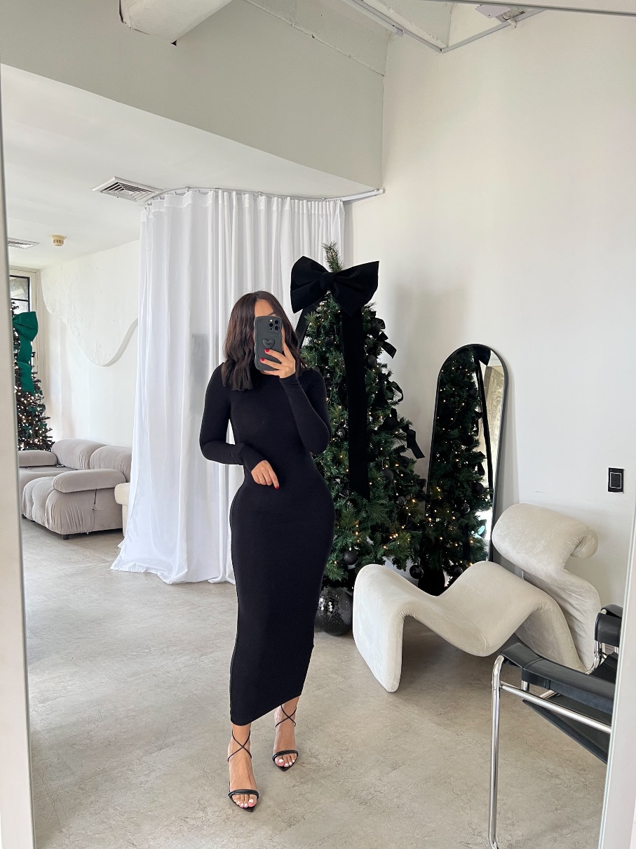 Vestido midi Jolie NEGRO