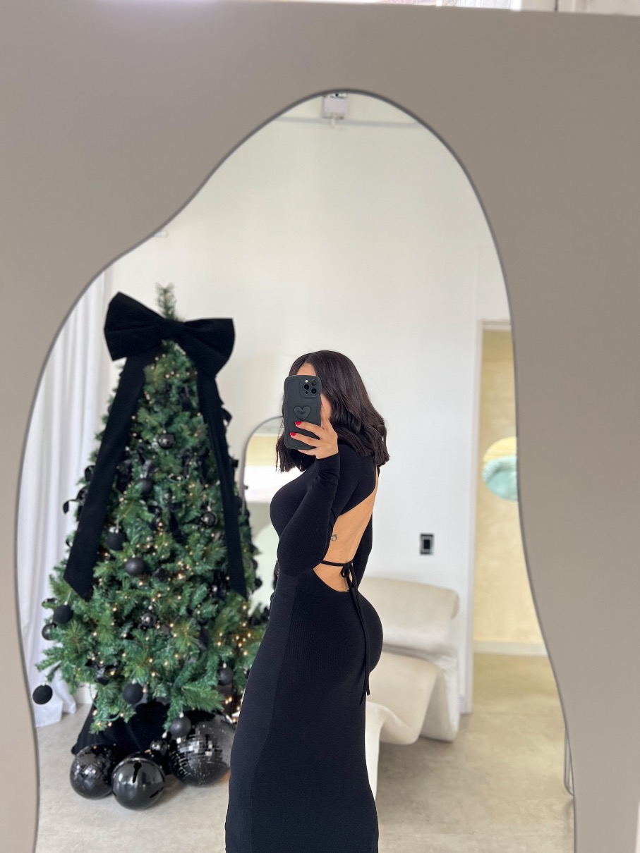 Vestido midi Jolie NEGRO