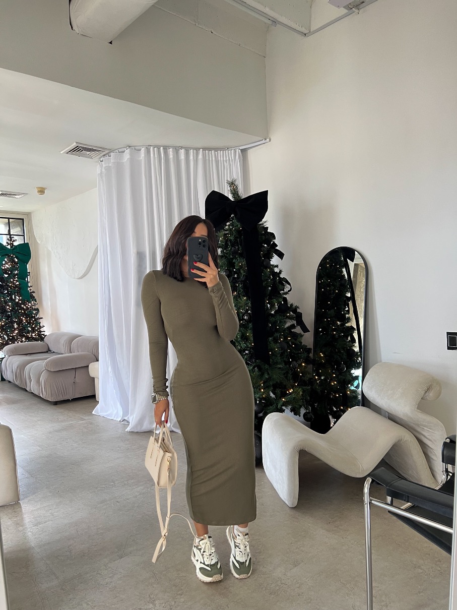 Vestido midi Jolie OLIVE
