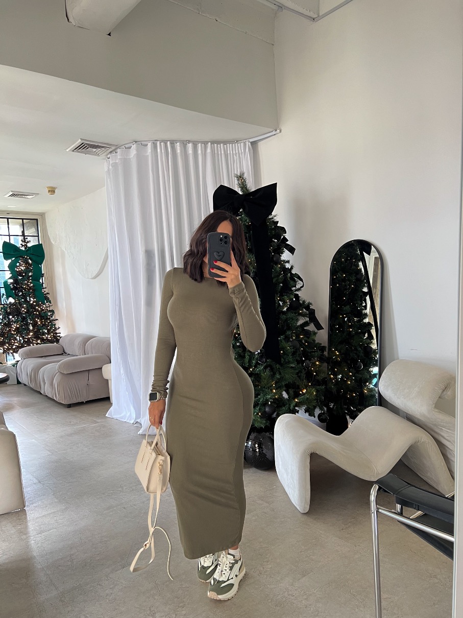Vestido midi Jolie OLIVE