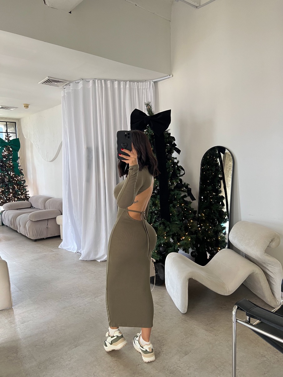 Vestido midi Jolie OLIVE