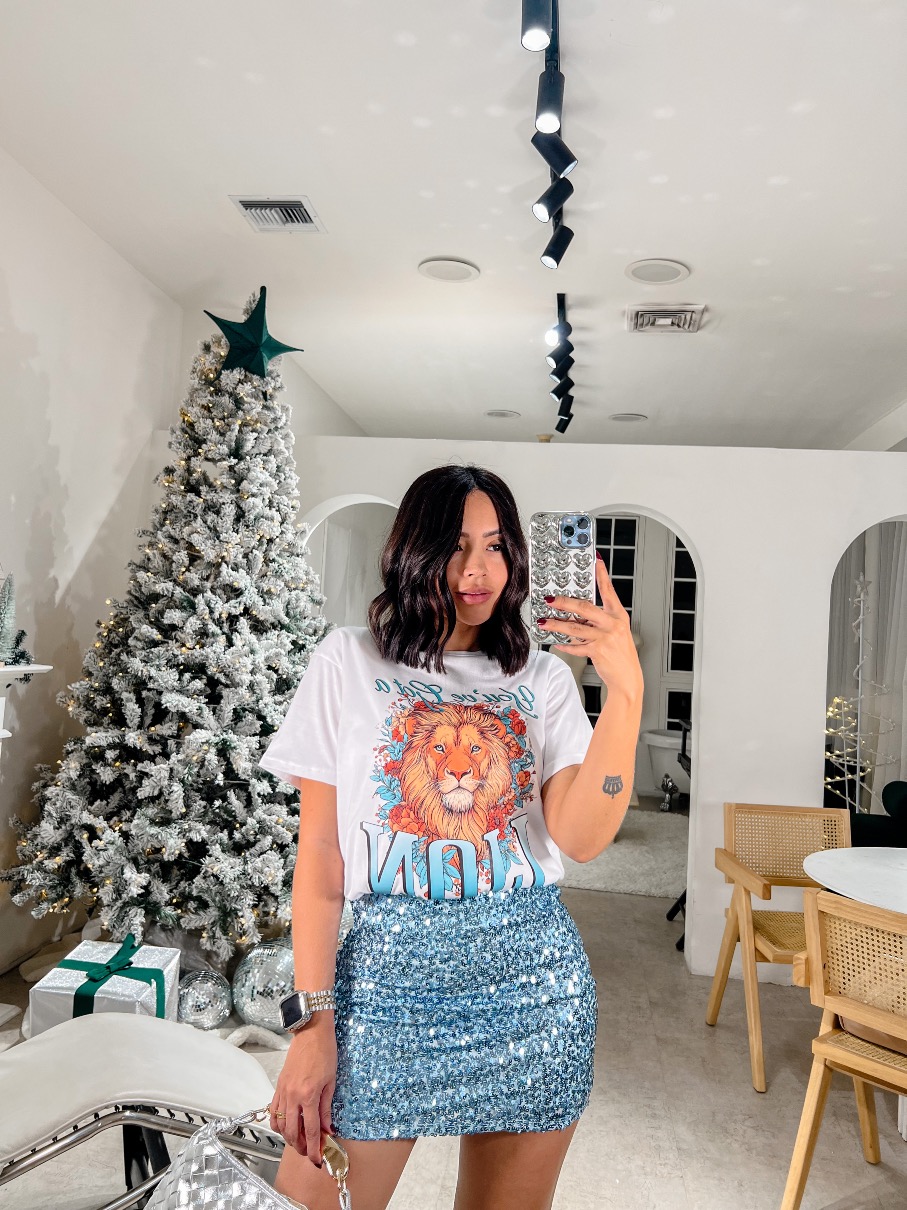 Falda lentejuela azul Scarlett