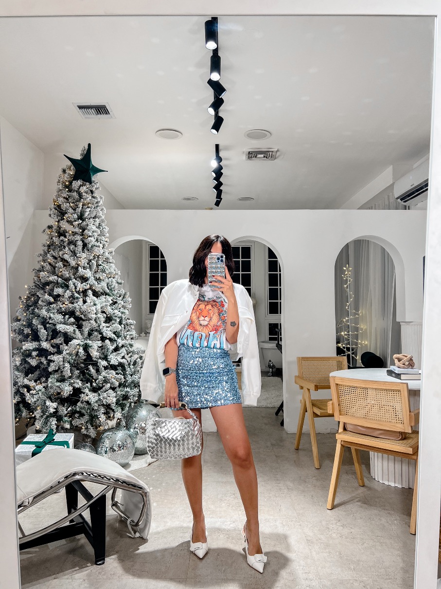 Falda lentejuela azul Scarlett