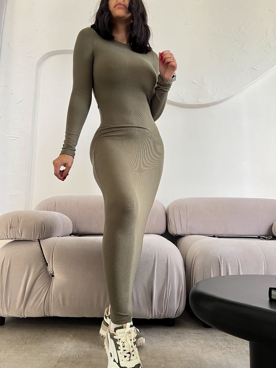 Vestido midi Jolie OLIVE