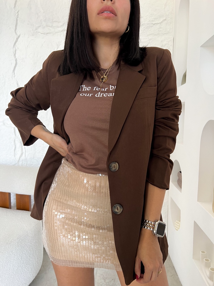 falda nude de Lentejuelas