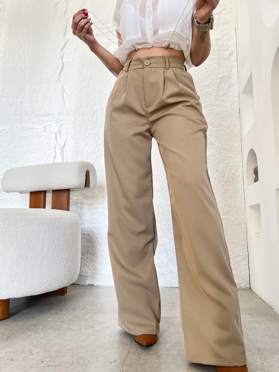 Pantalon de Vestir Beige doble pretina