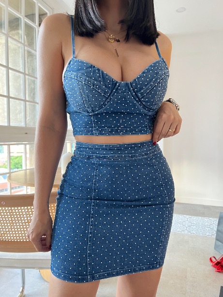 Conjunto denim Brillos tesa - L