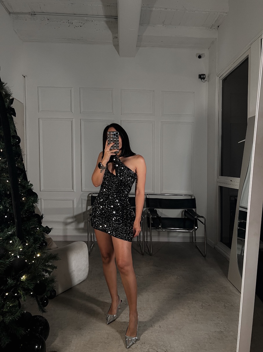 Vestido negro lentejuelas Liz