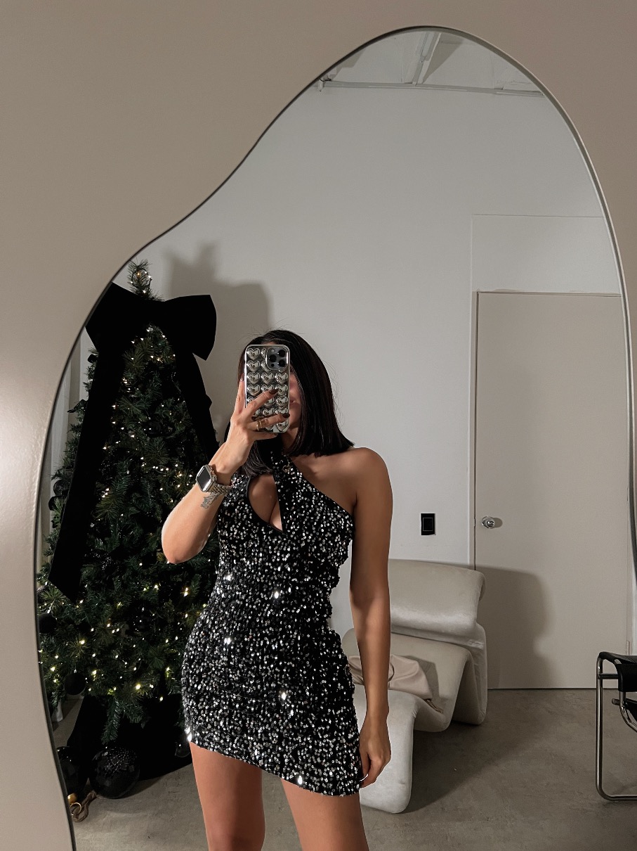 Vestido negro lentejuelas Liz