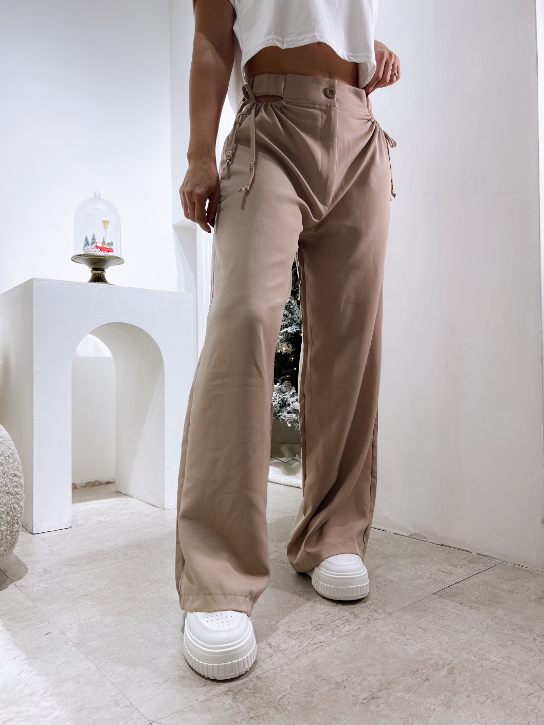 Pantalon de Vestir Abertura Beige