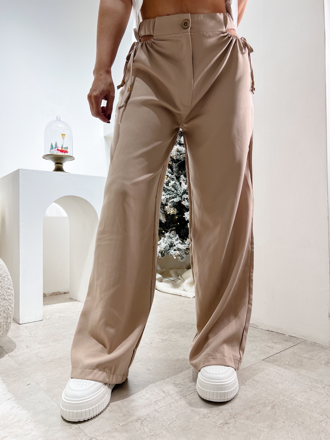 Pantalon de Vestir Abertura Beige