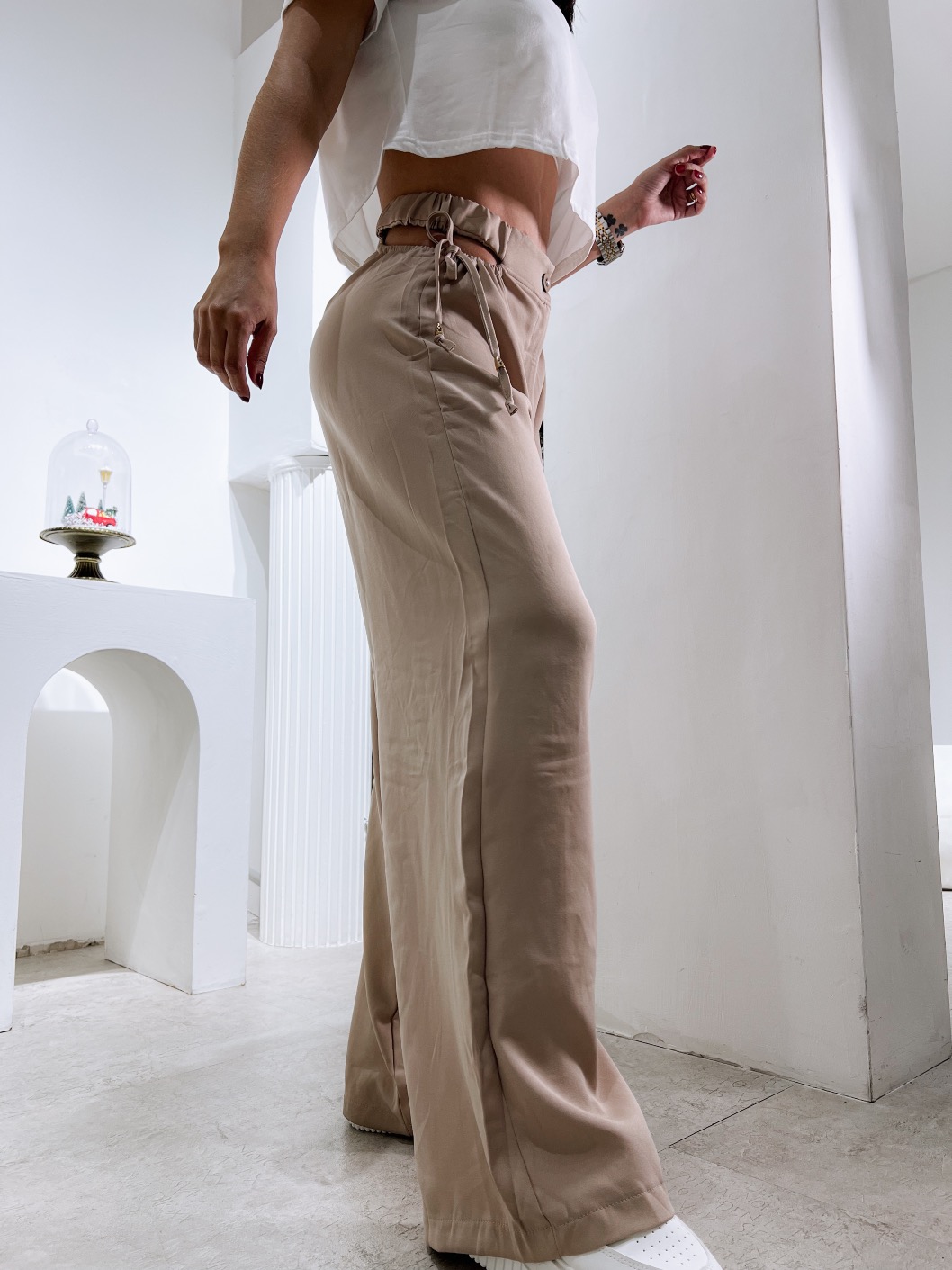 Pantalon de Vestir Abertura Beige