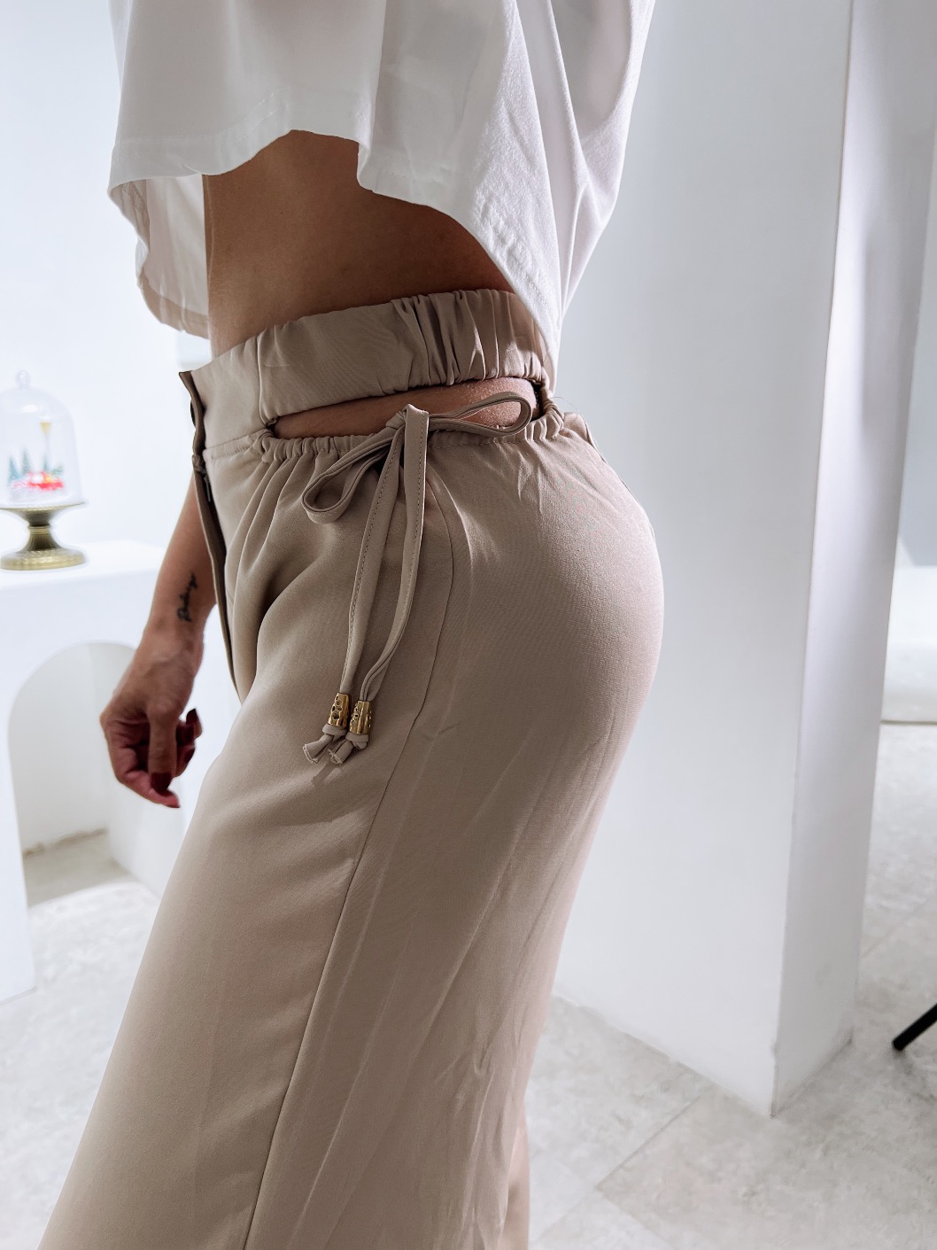 Pantalon de Vestir Abertura Beige