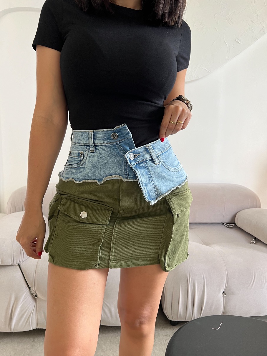 Falda Olive Cargo doble pretina