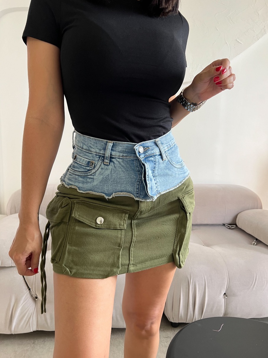 Falda Olive Cargo doble pretina
